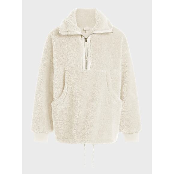 Varley Posey Sherpa Pullover Cozy Soft Jacket Sweater Sandshell Cream - Picture 6 of 13